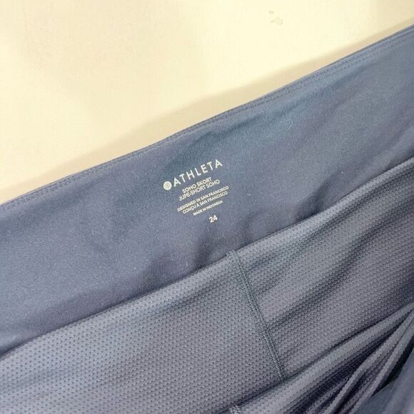 Athleta Skort Women 24 Blue Mini Soho Elastic Waistband Poly Spandex Navy Shorts - Picture 3 of 9